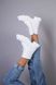 Черевики жіночі шкіряні білого кольору на шнурках і з замком 36 (23 см)