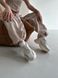 Кросівки жіночі шкіряні бежеві з білим 37 (24 см)