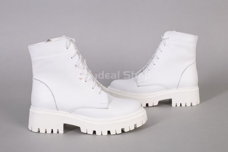 Фото Ботинки женские кожаные белые на низком ходу 5584д/36 8