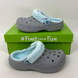 Крокси Baya Lined Fuzz Strap Grey/Ice Blue, розмір 36