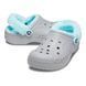 Крокси Baya Lined Fuzz Strap Grey/Ice Blue, розмір 36
