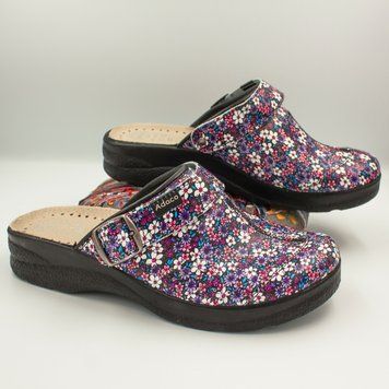Фото Тапочки сабо жіночі Adaco 812sr black flowers 812sr-black flowers-39 1
