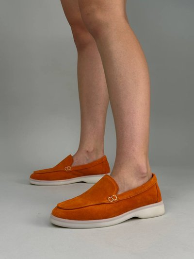 Damskie zamszowe loafersy w kolorze pomarańczowym 36 (23,5 cm)