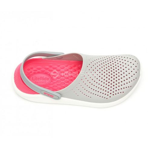 Сабо Крокси Crocs LiteRide™ Clog Pearl/White (сіро-малинові), розмір 36