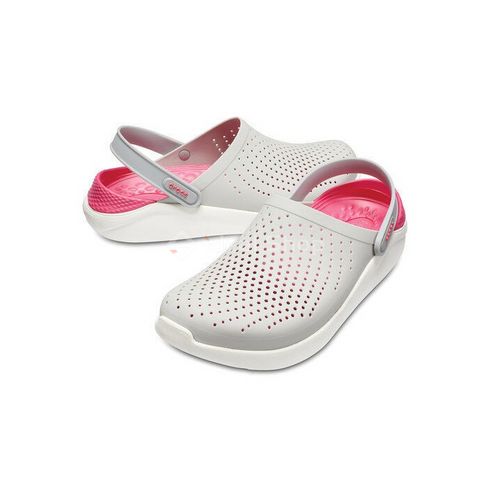 Сабо Крокси Crocs LiteRide™ Clog Pearl/White (сіро-малинові), розмір 36