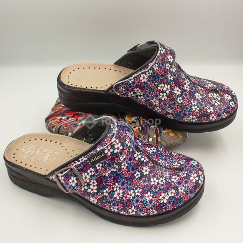 Фото Тапочки сабо жіночі Adaco 812sr black flowers 812sr-black flowers-39 2