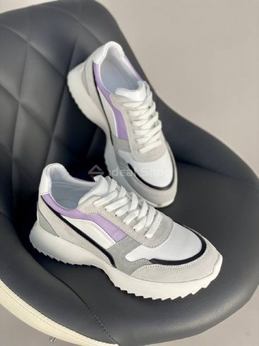 Białe skórzane sneakersy damskie z kolorowymi wstawkami 37 (24-24.5 cm)