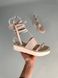 Damskie skórzane beżowe sandały z wiązaniami 36 (23,5 cm)