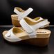 Skórzane sandały damskie Leon 1041, białe, rozmiar 36