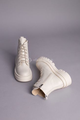 Фото Ботинки женские кожаные молочного цвета на байке 6706д/39 9