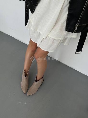 Foto Kozaki damskie zamszowe beżowe buty zimowe na obcasie 5515-4з/36 3