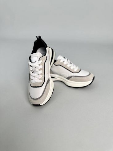 Кросівки жіночі шкіряні білі з кольоровими вставками