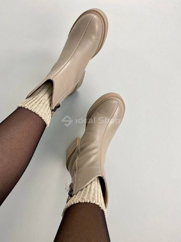 Фото Ботинки женские кожаные бежевого цвета на каблуке зимние 8905-5з/36 10