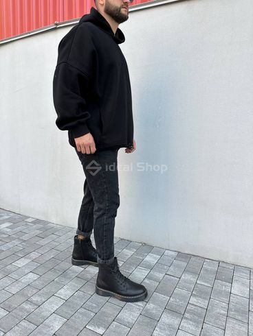 Фото Ботинки мужские кожаные черного цвета с желтой строчкой зимние 7201з/40 9
