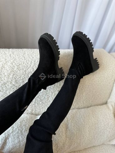 Фото Чоботи панчохи жіночі замшеві чорні чорні зимові 9919-2е/36 4
