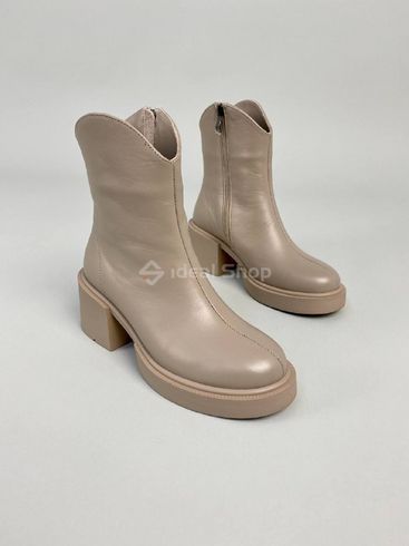 Фото Ботинки женские кожаные бежевого цвета на каблуке зимние 8905-5з/36 12