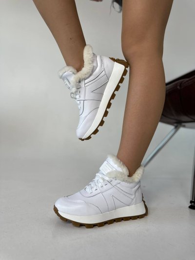 Sneakersy damskie skórzane białe zimowe 41 (26.5 cm)