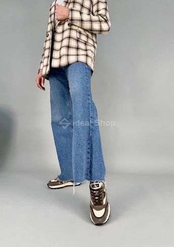 Кросівки жіночі з нейлону бежевого кольору з кольоровими вставками 36 (23 см)