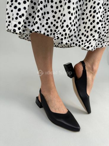 Foto Damskie skórzane sandały w kolorze czarnym 5601-1/36 3