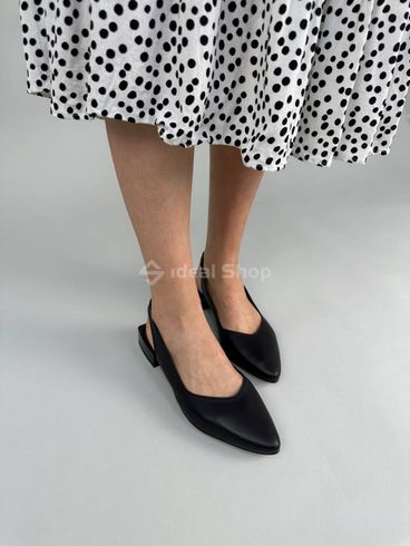 Foto Damskie skórzane sandały w kolorze czarnym 5601-1/36 2