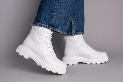 Foto Damskie skórzane buty zimowe w kolorze białym 9700-1з/37 1