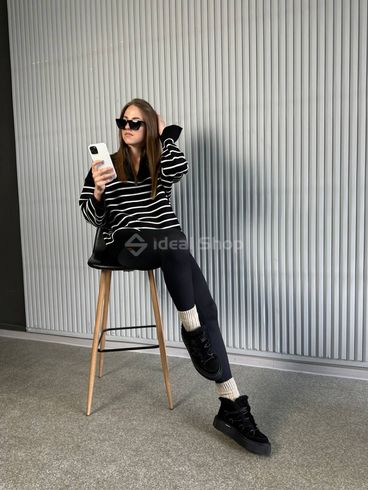 Фото Ботинки женские замшевые черного цвета зимние 3920-1з/36 9