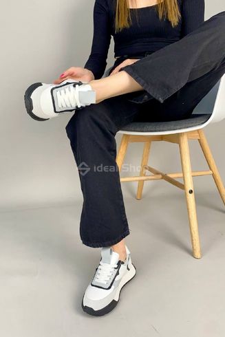 Кросівки жіночі шкіряні білі з кольоровими вставками 37 (24 см)