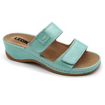 Фото Босоножки женские кожаные Leon 2020, бирюзовый, размер 36 2020-turquoise 1