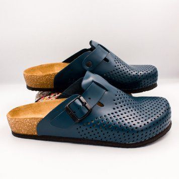 Фото Анатомические сабо кожаные Leon Bjorn 4700, синие 4700-blue 47р. 1