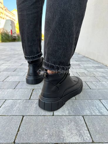 Foto Skórzane buty męskie czarne wielosezonowe 2500д/40 4