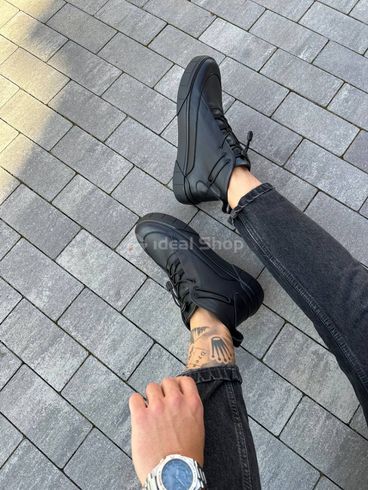 Foto Skórzane buty męskie czarne wielosezonowe 2500д/40 3