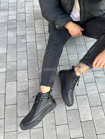 Foto Skórzane buty męskie czarne wielosezonowe 2500д/40 2