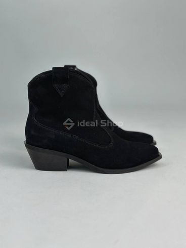 Фото Ботинки ковбойки женские замшевые черные на черной подошве демисезоные 9412д/36 8