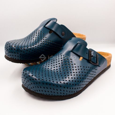 Фото Анатомические сабо кожаные Leon Bjorn 4700, синие 4700-blue 47р. 7
