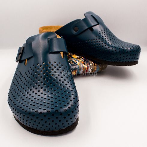 Фото Анатомические сабо кожаные Leon Bjorn 4700, синие 4700-blue 47р. 21