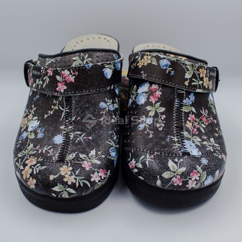 Фото Жіночі шкіряні сабо Adaco 812sr ретро, 36 розмір 812sr-flowers black -36 5