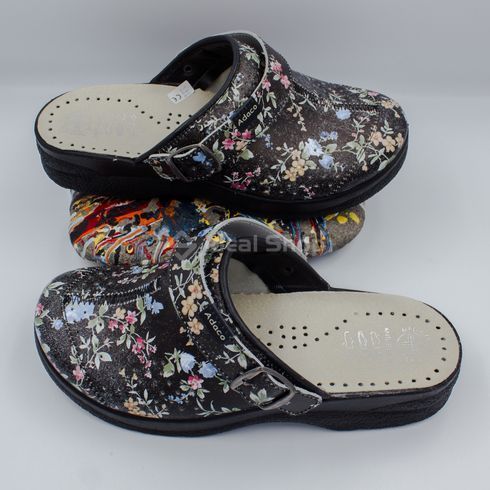 Фото Жіночі шкіряні сабо Adaco 812sr ретро, 36 розмір 812sr-flowers black -36 16