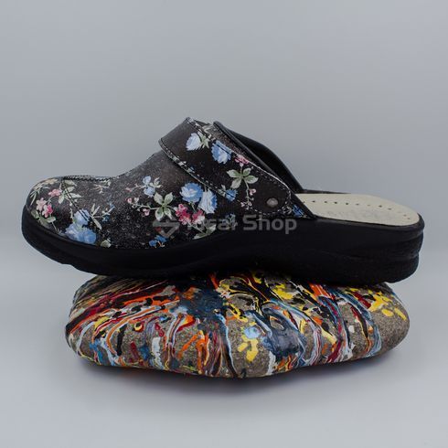 Фото Жіночі шкіряні сабо Adaco 812sr ретро, 36 розмір 812sr-flowers black -36 23