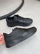 Кросівки чоловічі шкіряні чорні чорні матові на чорній підошві 40 (26.5 см)