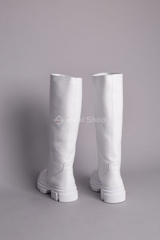 Фото Сапоги женские кожаные белого цвета демисезонные 8702-1д/39 9