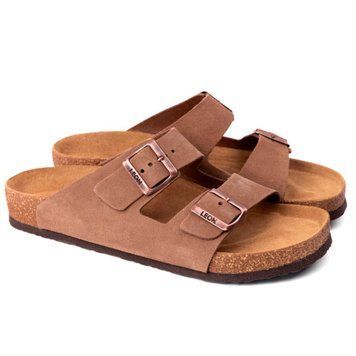 Фото Мужские шлепанцы кожаные Leon 4703, коричневые 4703-brown-42 1