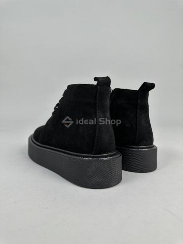 Фото Ботинки женские замшевые черные на черной подошве зимние 9908з/36 11