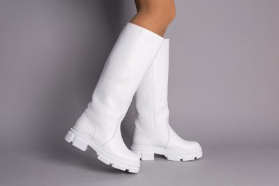Foto Skórzane buty damskie na sezon zimowy w kolorze białym 8702-1д/39 1
