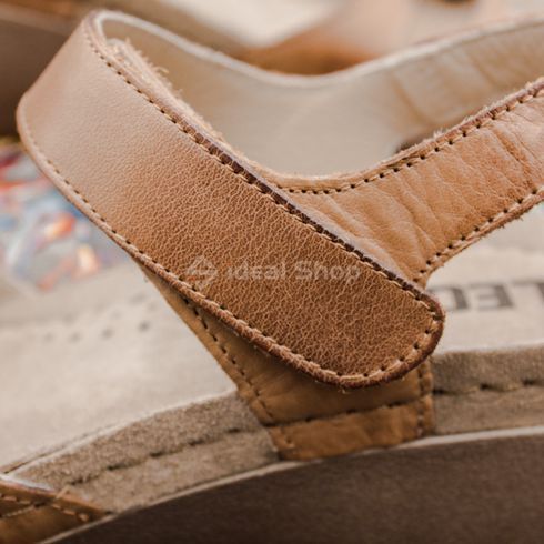 Фото Босоножки женские кожаные Leon1041, коричневые 1041-brown 17