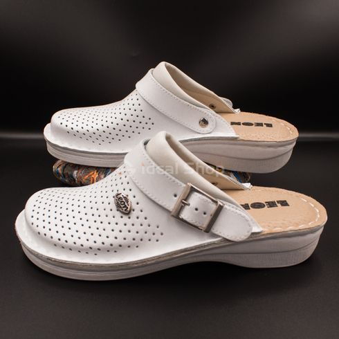 Фото Женские кожаные сабо Leon Elena I V202 white V202-white-38 9