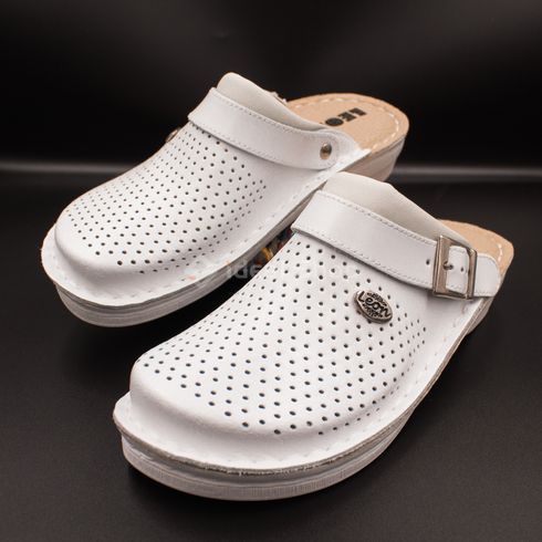 Фото Женские кожаные сабо Leon Elena I V202 white V202-white-38 7