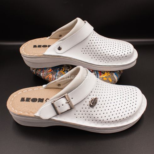 Фото Женские кожаные сабо Leon Elena I V202 white V202-white-38 2