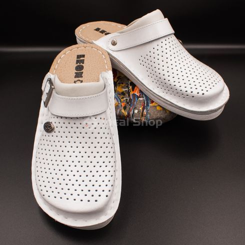 Фото Женские кожаные сабо Leon Elena I V202 white V202-white-38 21