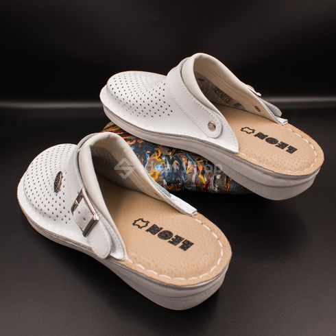 Фото Женские кожаные сабо Leon Elena I V202 white V202-white-38 12