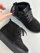 Damskie zamszowe czarne buty zimowe na czarnej podeszwie 36 (23,5 cm)